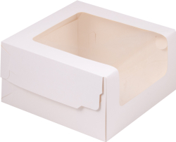 Коробка для торта с увеличенным окном, 18 х 18 х 10 см, белая