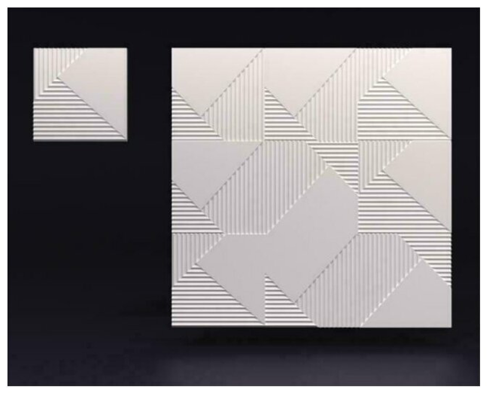 Стеновые 3D панели из наногипса под покраску 60х60см