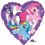 Фольгированная фигура, сердце, My Little Pony сердце S60,18"/46СМ