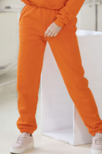 Яркие джоггеры с завышенной талией (Размер: S) (Цвет: оранжевый)