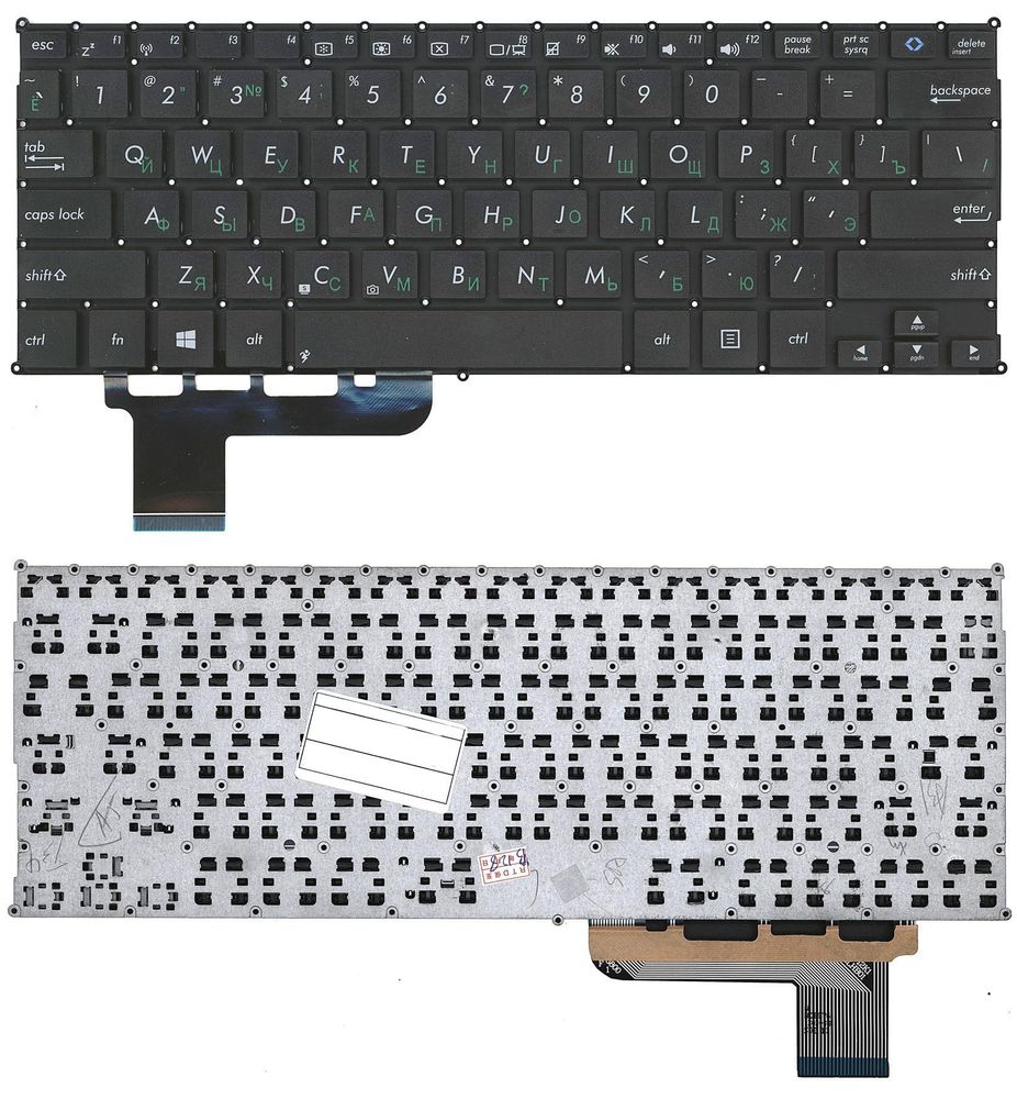 Клавиатура для ноутбука Asus X201, X201E, X202, X202E, VivoBook S200, S200E Series (Черная, без рамки)
