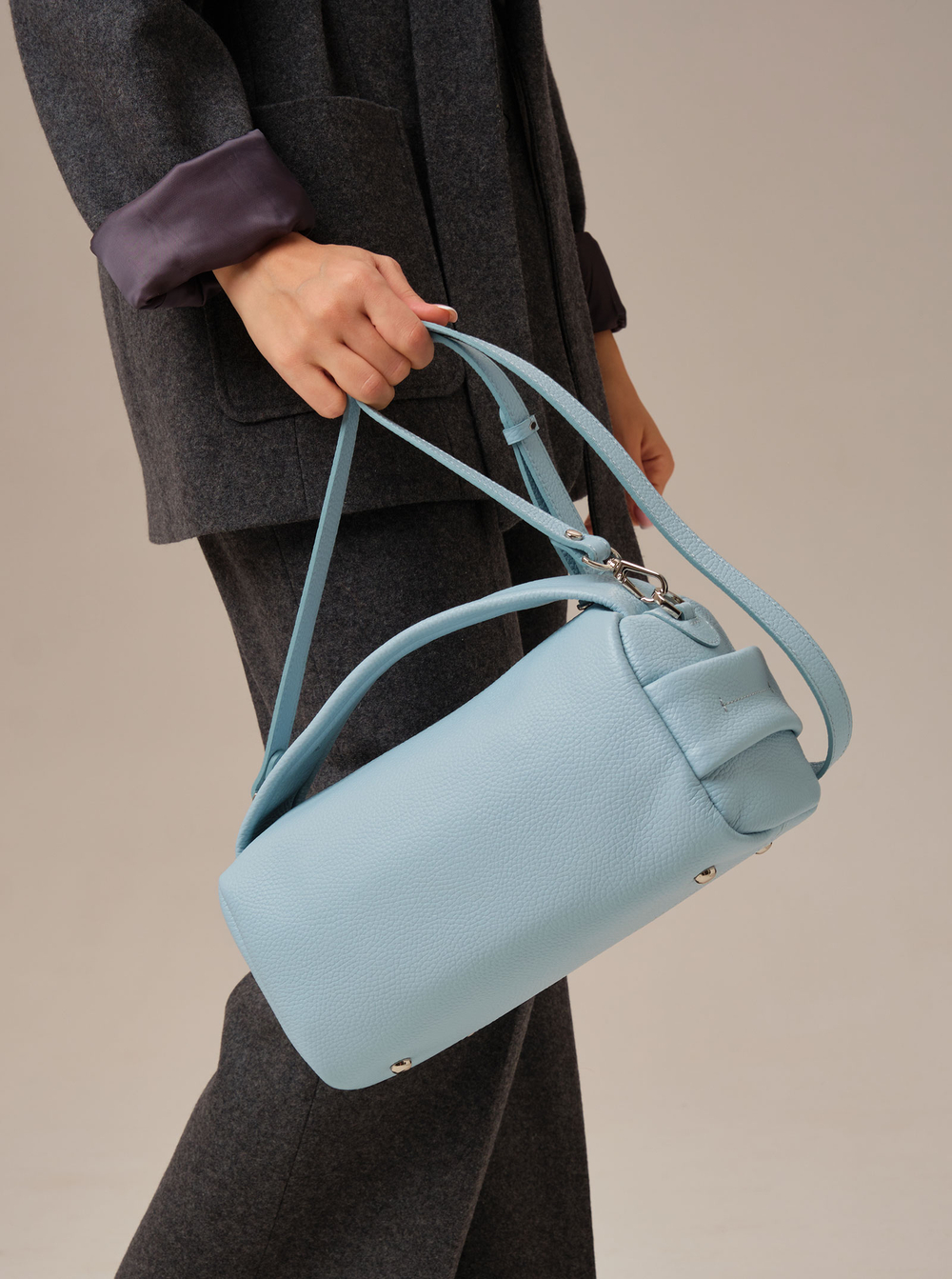 Кожаная сумка Solea DBR 31365 светло-голубой