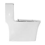 Унитаз-моноблок AZARIO STOUN 405х750х780 напольный, безободковый, в комплекте с сиденьем дюропласт микролифт, белый (AZ-1109)
