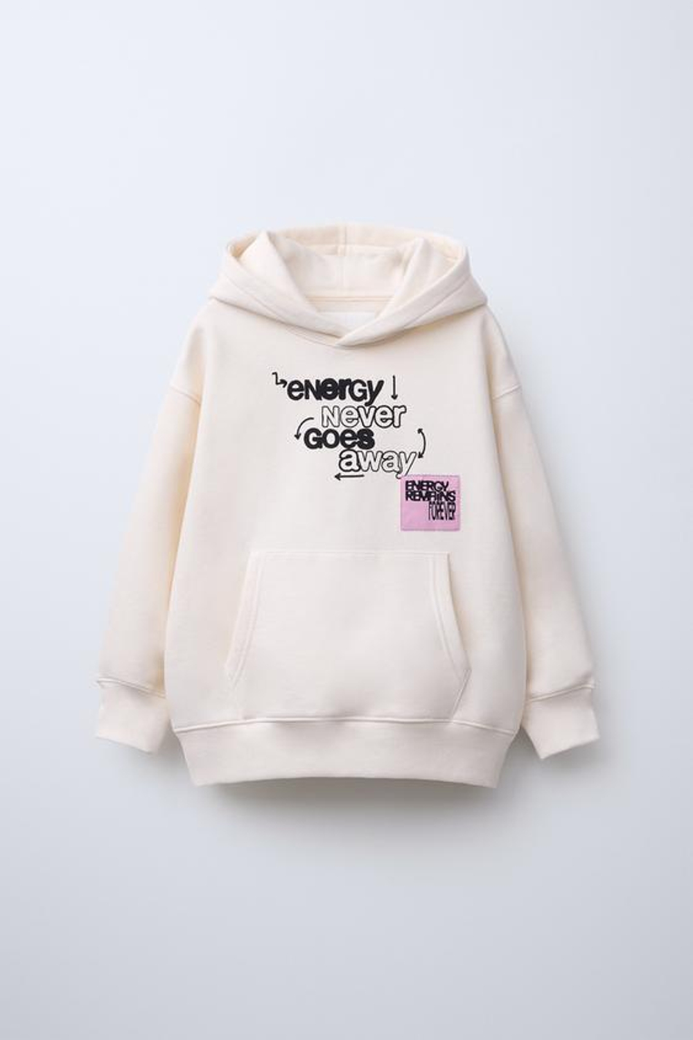 ZARA ХУДИ С ПРИНТОМ «ГРАФФИТИ», ЭКРЮ