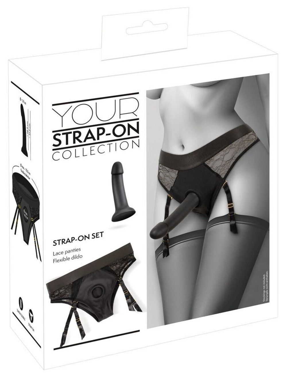Черный женский страпон Strap-on Set: трусики и насадка