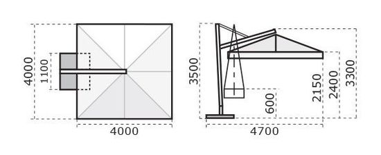 Зонт профессиональный с воланом Galileo Maxi Dark 4000 слоновая кость Scolaro Италия