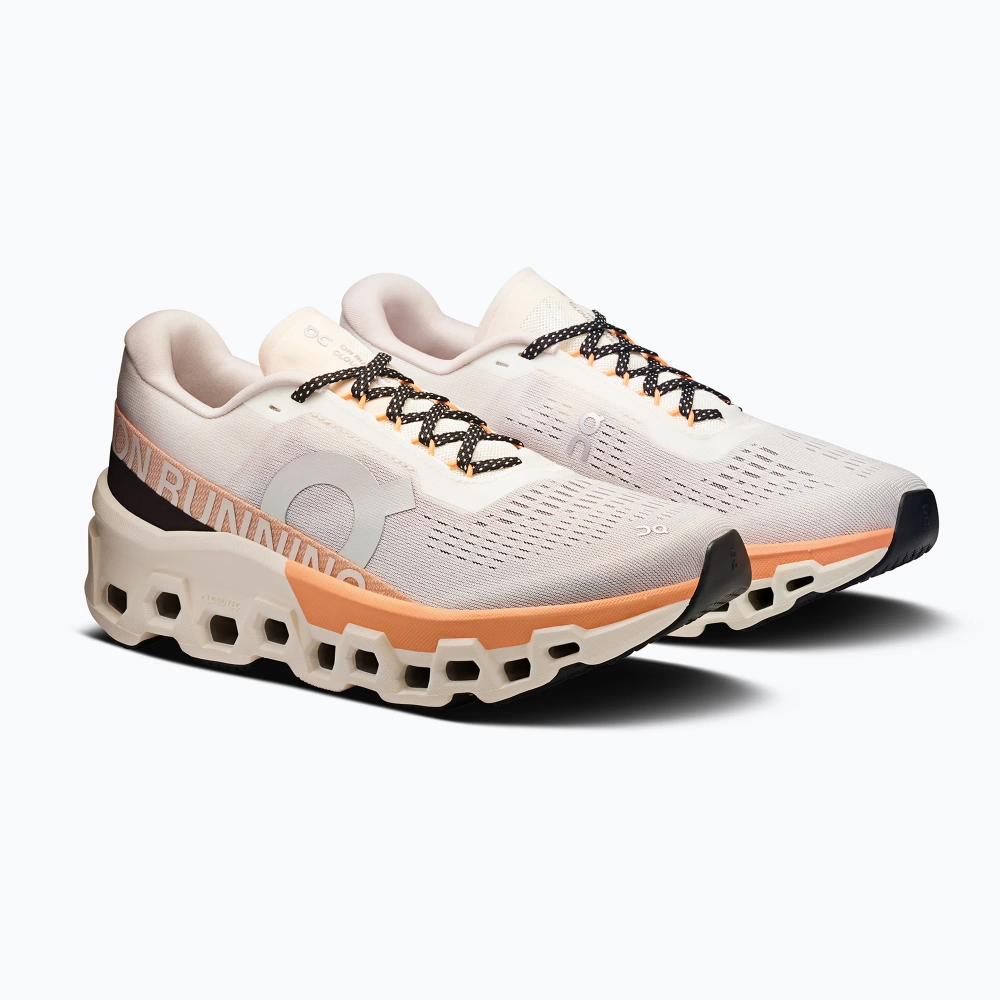 Женские Кроссовки для бега On Cloudmonster 2 ivory/tangerine