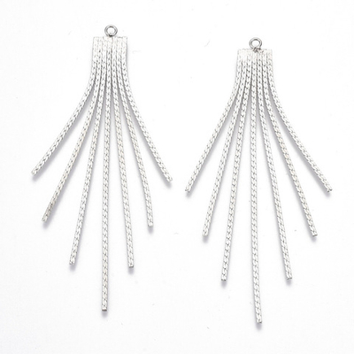 п175-р Подвеска Каскад цепочек 7 см, родий