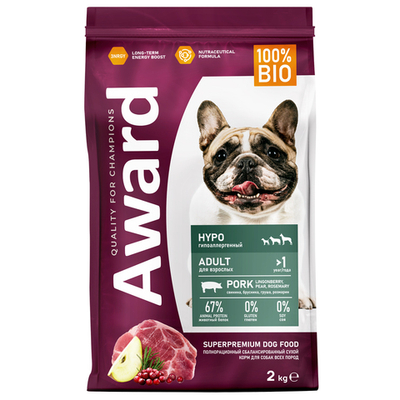Сухой корм AWARD HYPO для взрослых собак всех пород со свининой 2кг