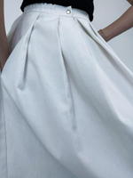 Джинсовая юбка молочная 3