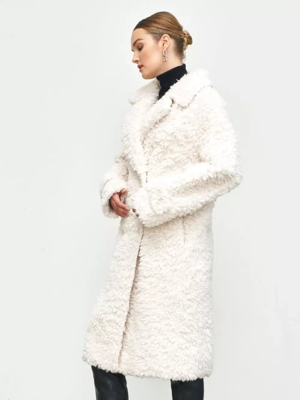 Премиальная шуба чебурашка Люкс эко-мех, SilverFox (арт. S1160rm05bz)