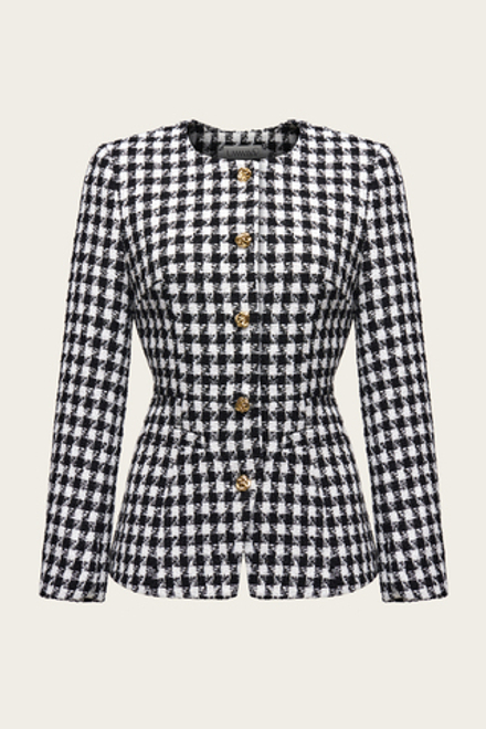 Черно-белый твидовый жакет "Дольче Вита"