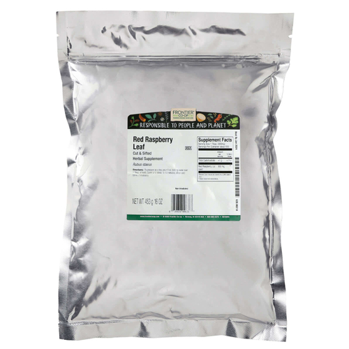 Frontier Co-op, Нарезанный и просеянный лист красной малины, 453 г (16 унций)