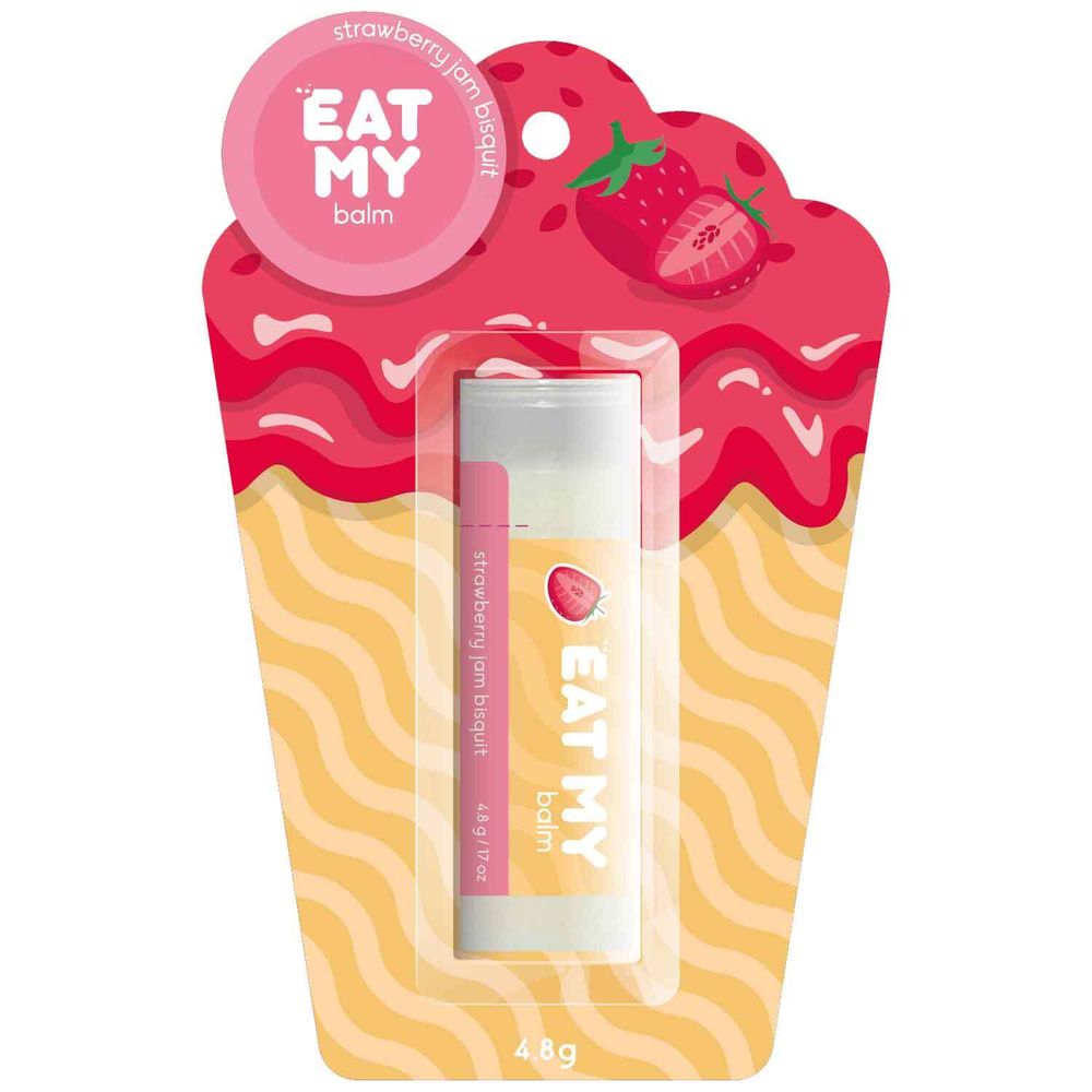 Бальзам для губ Бисквит с клубничным джемом EAT MY Balm Strawberry Jam Bisquit