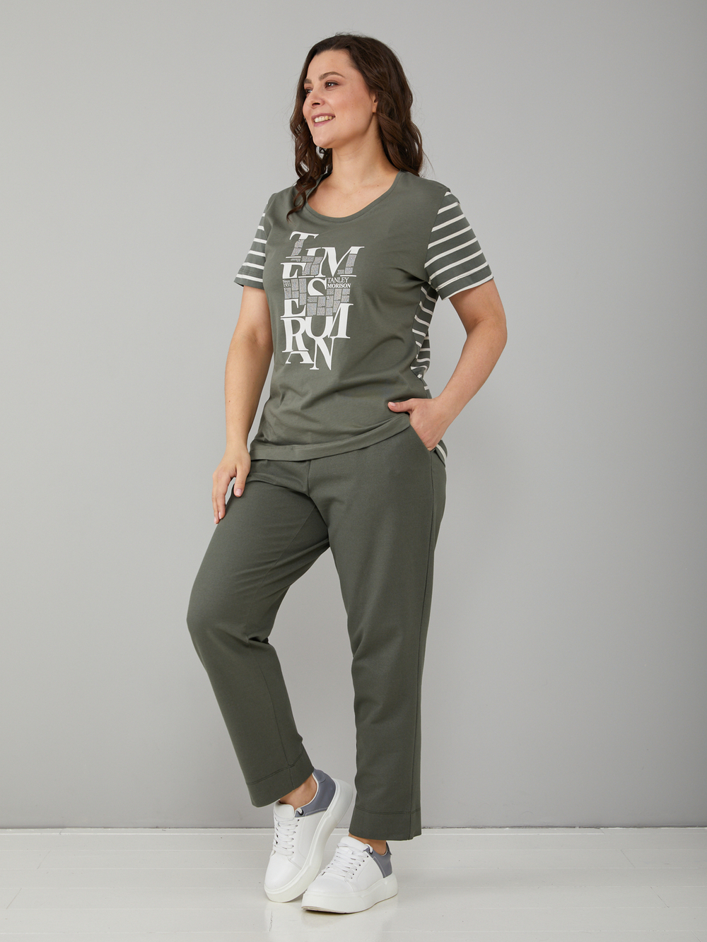 Футболка Фк-122П/хаки-газета