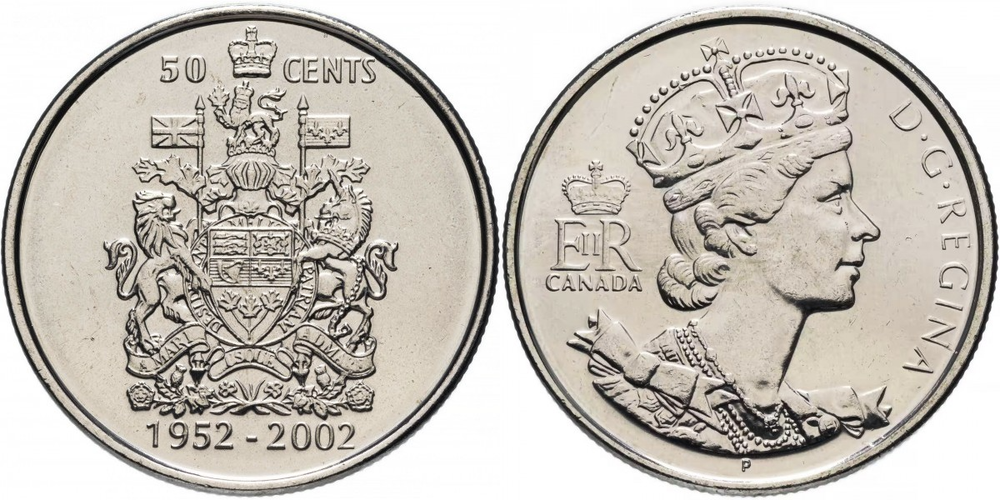 Канада 50 центов, 2002 50 лет правлению Королевы Елизаветы II XF