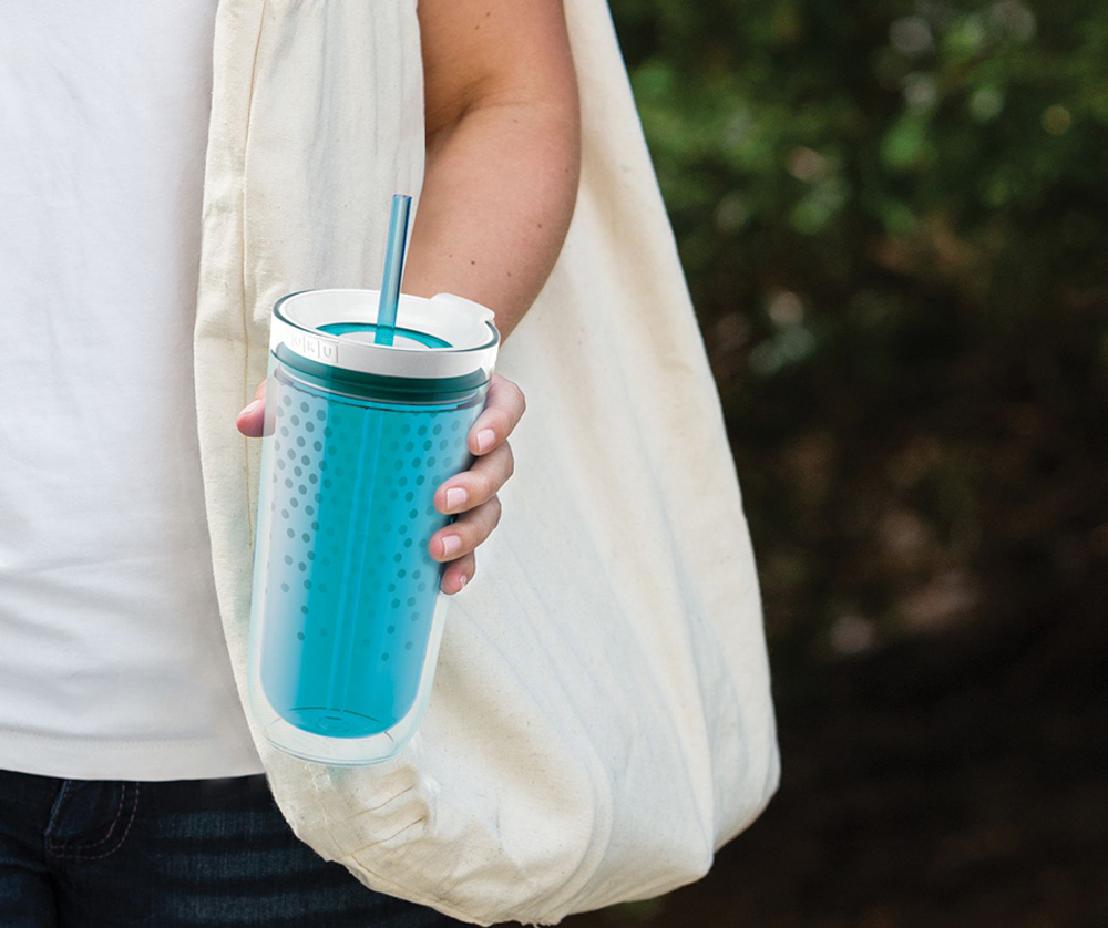 Стакан с двойными стенками travel голубой