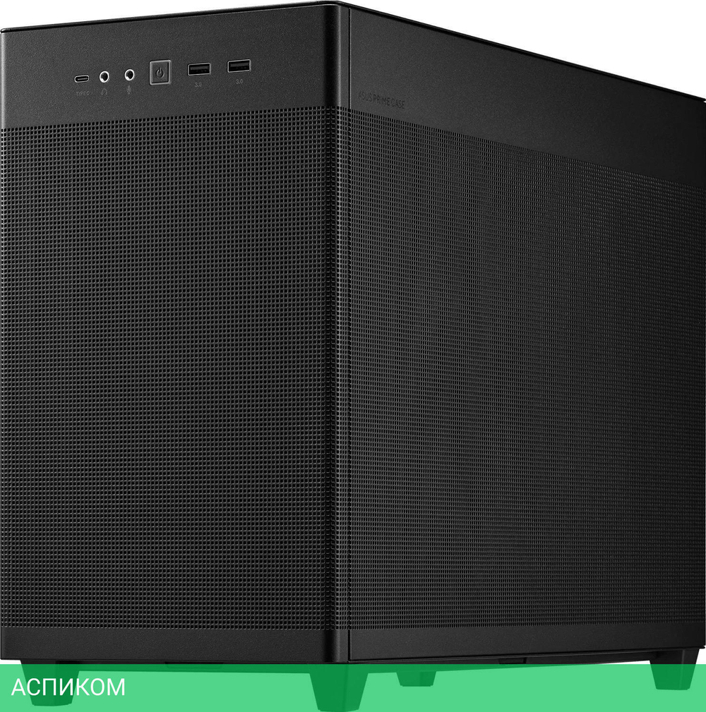 Корпус ASUS PRIME AP201 Tempered Glass mATX без БП Black (90DC00G0-B39010)