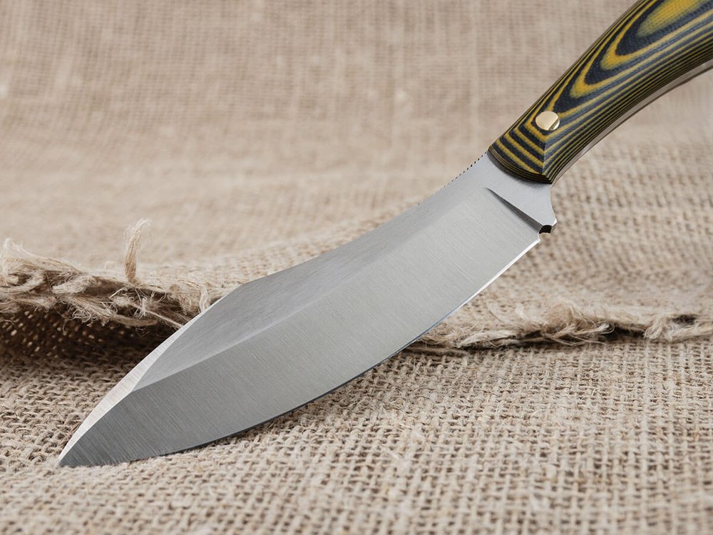 Нож для бушкрафта "Канадец", сталь VG-10/Elmax, рукоять G10 (жёлтая)