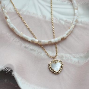 ПОДАРОК!!! Подвеска Сердце с перламутром и фианитами 15 мм ,позолота, П375