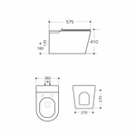 Унитаз приставной безободковый WAVE ОПТИМА/OPTIMA импульсный, сид.дюро,м/л,быстр