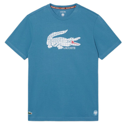 Мужская теннисная футболка Lacoste Roland-Garros Edition - sky blue