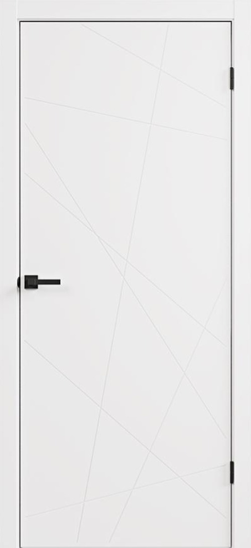 Дверное полотно глухое Паутинка-S белая 80х200 черная кромка