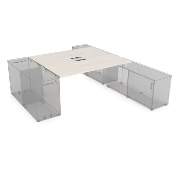 СБДТ.974 Стол системы БЕНЧ на 2 рабочих места, крепление к тумбам (1600*1435*750)