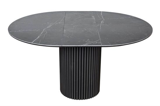 Стол DUBAI 110 (+32) черная керамика глянцевая / черная опора