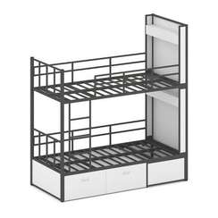 Overnight Кровать 2-х ярусная ON.K2-001 Белый/Металл Антрацит 2080*950*2260