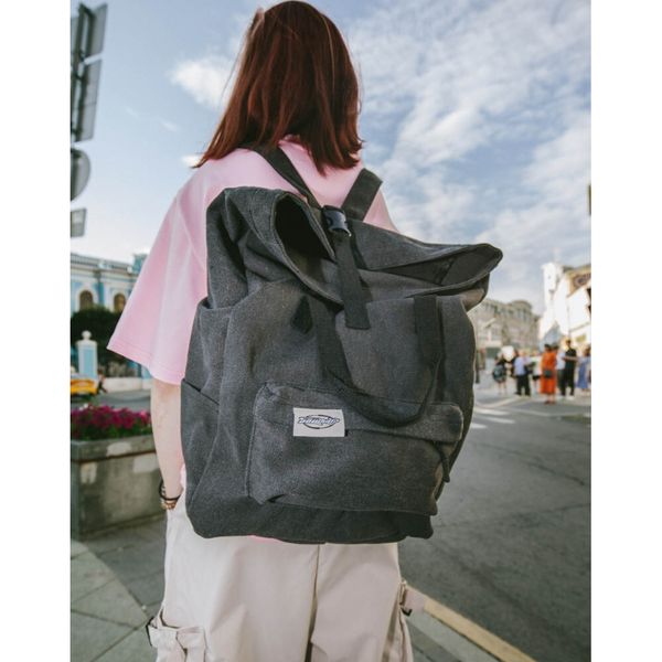 Рюкзак Хлопковый светло-серый - фото 4