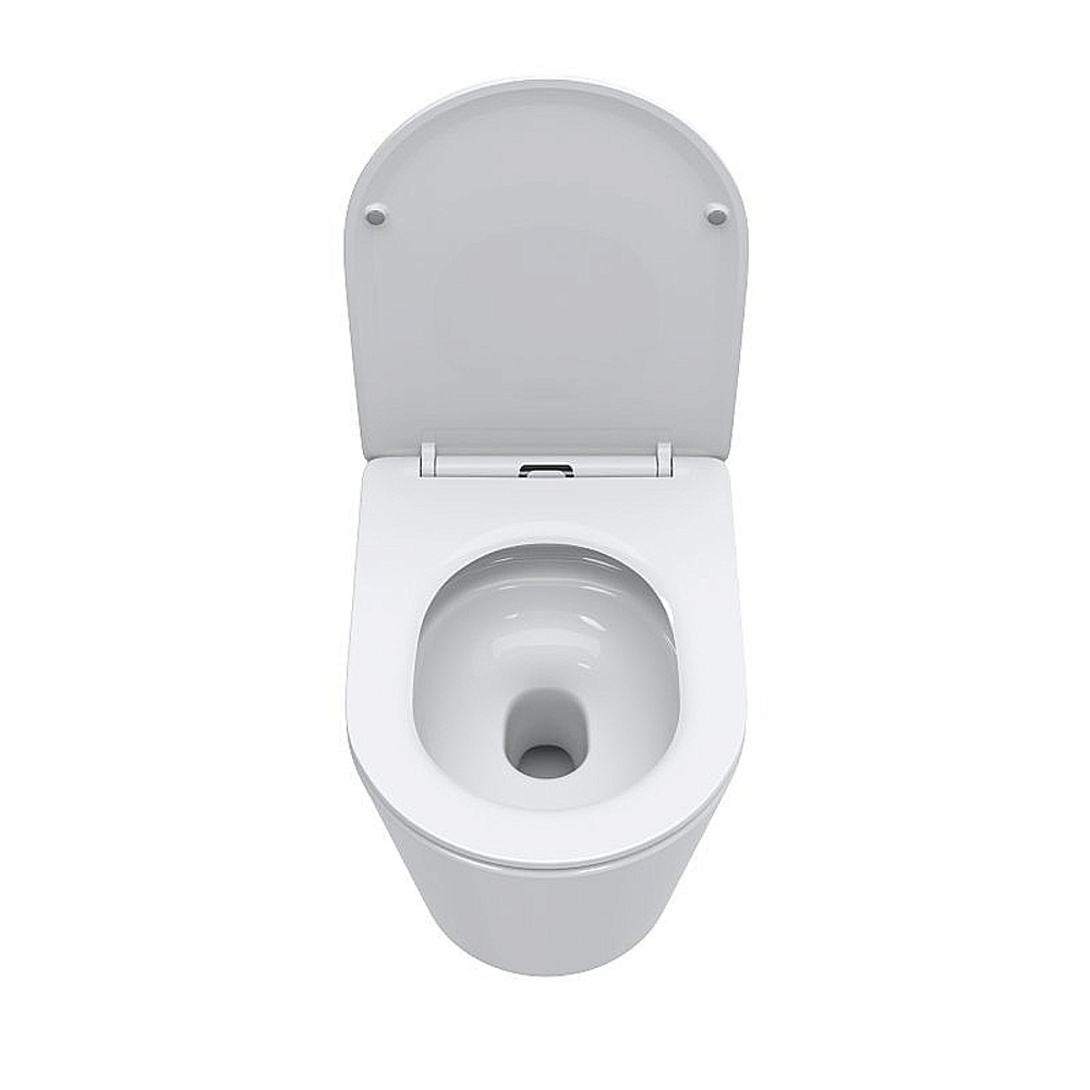 Унитаз приставной напольный BelBagno Flay-Tor BB1003CB-TOR/SC белый, безободковый, с крышкой микролифт, слив-торнадо