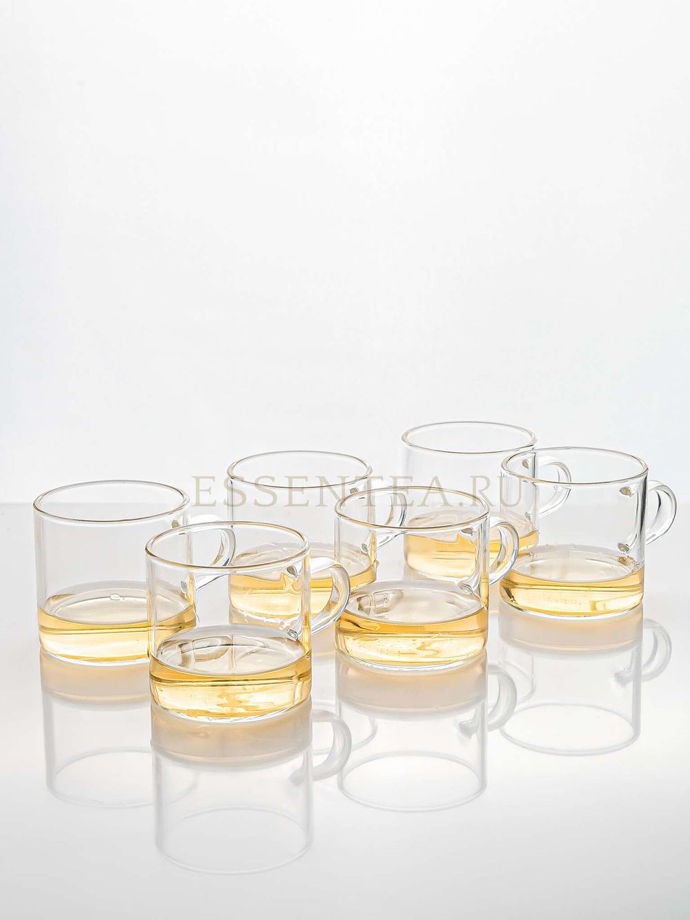 Чашка стеклянная с ручкой (Цена за 1 штуку) - 6 штук в наборе