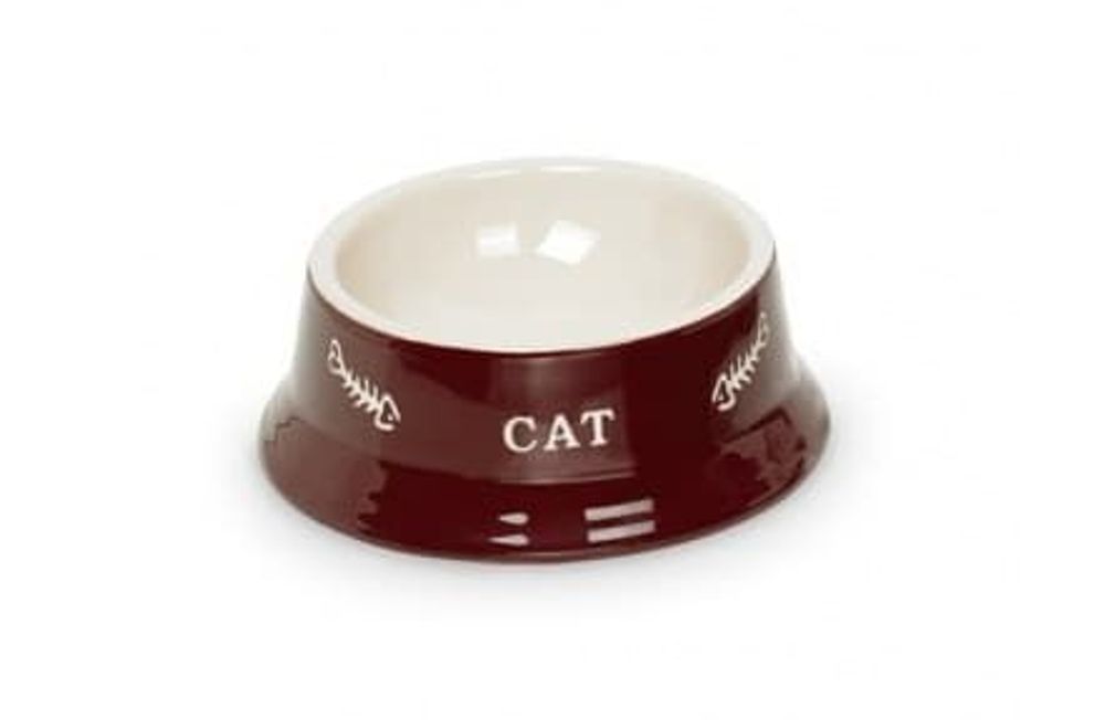 Миска (Nobby) Cat керамич. коричневая с рисунком 14*4.8см 0.14л