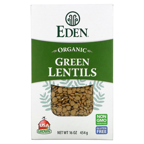 Eden Foods, Organic, зеленая чечевица, 16 унций (454 г)