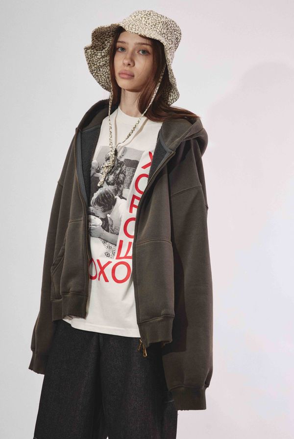 Худи Укороченное Zip "Шпинат" хаки - фото 8