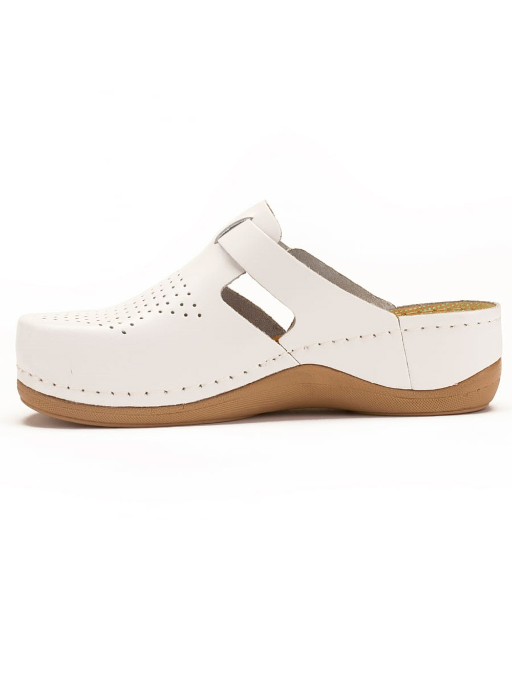 Тапочки-сабо Леон 950 женские с ремешком на пряжке, белые, 39