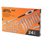 AFFIX (AF35100024C) Набор метчиков и плашек SK-5 M5-M12, кейс, 24 предмета