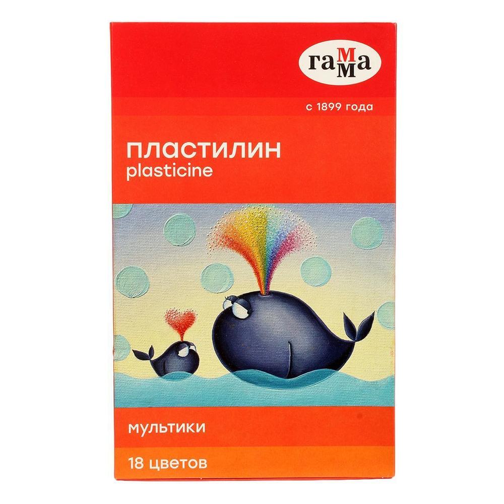 Пластилин классический "Мультики" 18 цветов, 360 гр, со стеком (Гамма)
