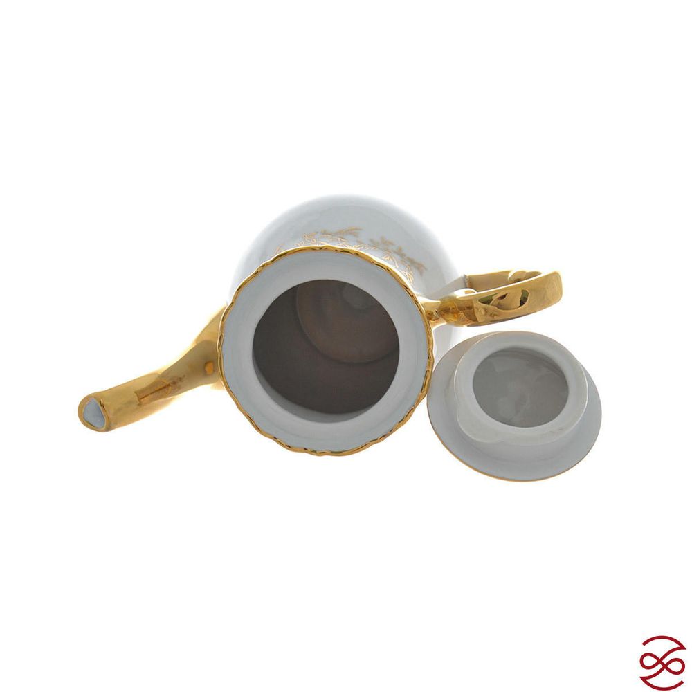 Кофейный сервиз мокко Queen's Лист Бежевый 6 персон 15 предметов