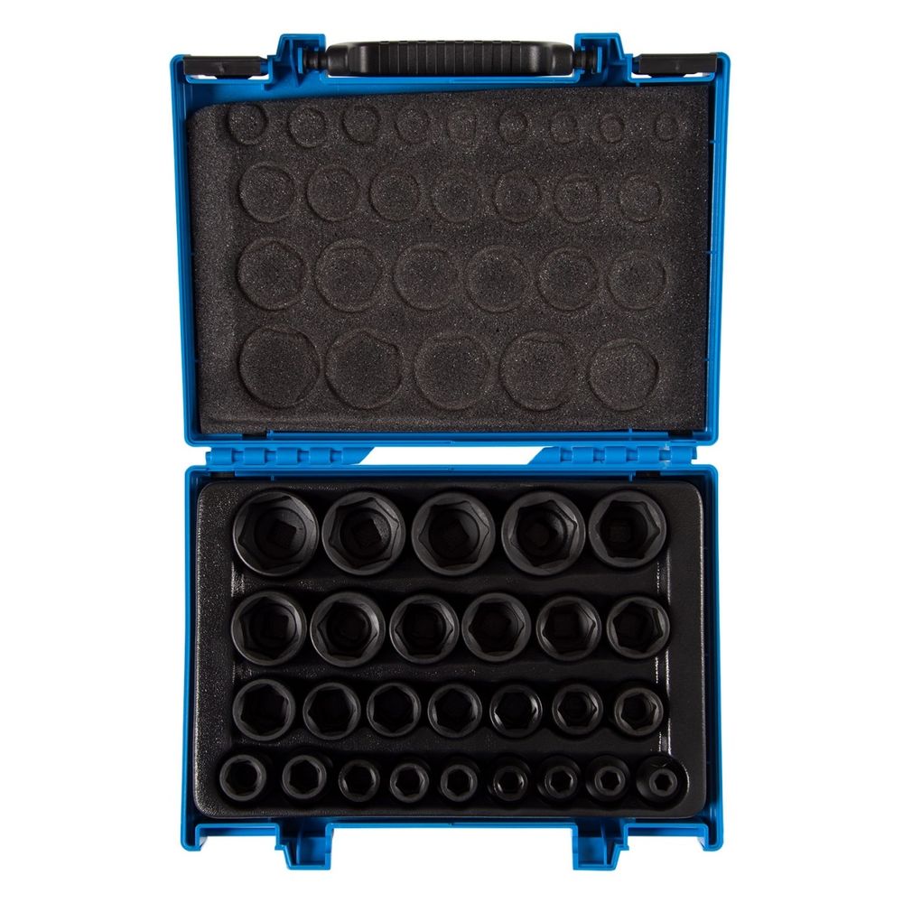 KING TONY 4427MP Набор ударных торцевых головок 1/2", шестигранные, 8-36 мм, 27 предметов