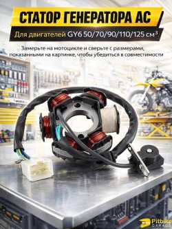 tt Статор генератора 153FMI, 154FMI, TTR125 6 катушек
