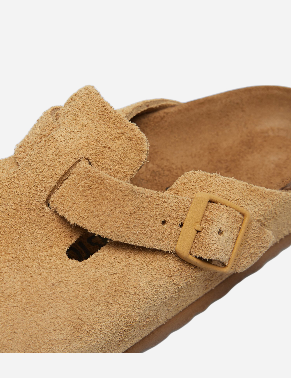 Birkenstock Boston Suede Leather Narrow Clogs "Latte Cream"