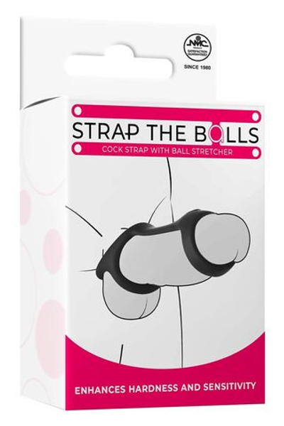 Черная эрекционная насадка Strap The Balls (Цвет: черный)