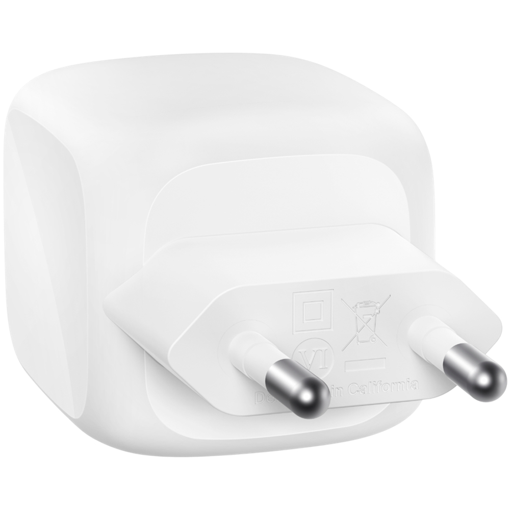 BELKIN 50w Dual USB-C PD wall Charger with PPS, White