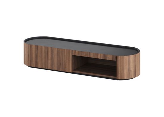 Тумба Lagom под ТВ 1 ящик 1 полка ширина 140 см (орех, черный)