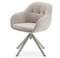Dorina Вращающееся кресло из бежевого шенилла и стальными бежевыми ножками