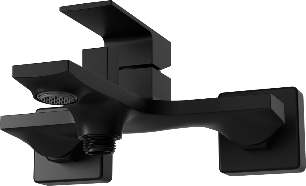 Смеситель для ванны с душем STWORKI Карлстад S35100MB + Душевой гарнитур Ольборг S20190BK, матовый черный