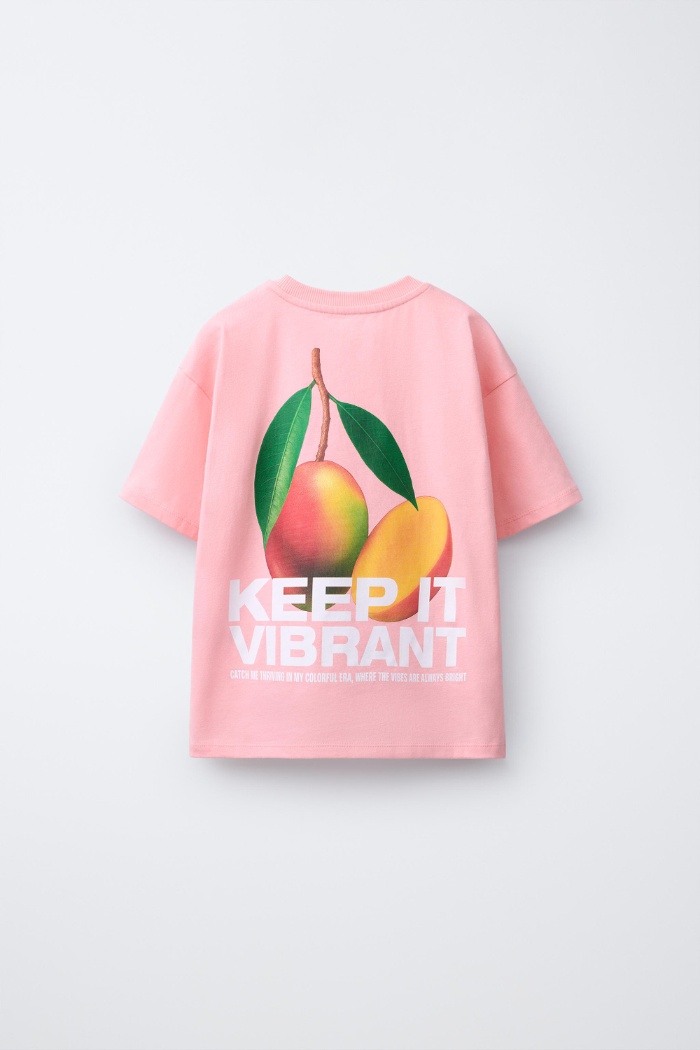 ZARA ФУТБОЛКА С ПРИНТОМ, РОЗОВЫЙ/БЕЛЫЙ