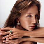 Серьги Dyrberg Kern POPPY SG LIGHT GREEN / PEACH / WHITE PEARL 460079